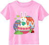 Easter Day Gift for Toddler Boy Baby Girl Tractor Loving Bunny T-Shirt in Bunny Eggs Hunt-pink