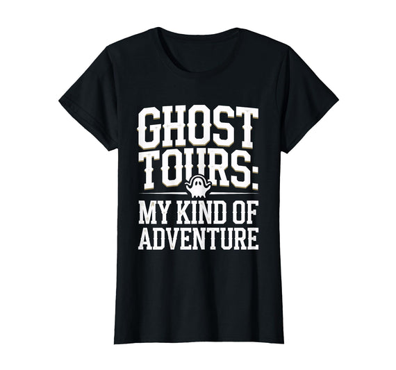 Haunted Tour Ghost Hunter Ghost Hunting Halloween Ghost Tour Paranormal Investigation Scary Adventures T-Shirt - Black