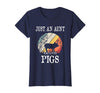 Pigs Lover Gift Co. Just an Aunt Who Loves Pigs T-Shirt - Navy Blue