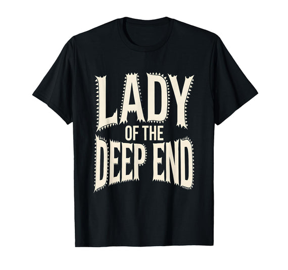 Mademark Lady of the Deep End Shark Women Design T-Shirt - Black