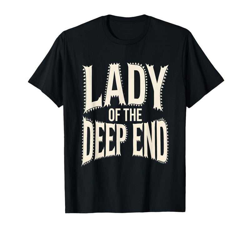 Mademark Lady of the Deep End Shark Women Design T-Shirt - Black