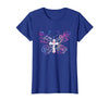 Butterfly Prayer Graphic Jesus Christian Cross Butterfly Prayer Jesus Christian Cross Floral Pattern T-Shirt - Royal Blue