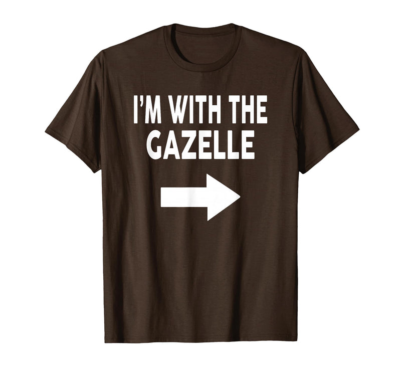 ShirtZilla I'm with The Gazelle Halloween Gazelle T-Shirt - Brown
