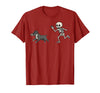 Pitbull Halloween Costume Funny Pitbull Skeleton Hand Halloween T-Shirt - Cranberry Red