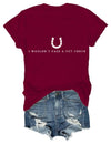 Czbic I Wouldn't Pass A Vet Check Shirt, Horseshoe Graphic Tee, Funny Casual Horse Lover Casual Top for Men Women - Claret
