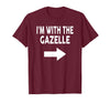 ShirtZilla I'm with The Gazelle Halloween Gazelle T-Shirt - Burgundy