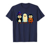 Nerrrdy Penguin Witch Ghost Pumpkin Men Women Kids Funny Halloween T-Shirt - Navy Blue