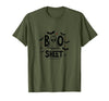 Mademark Halloween Humorous Boo Sheet Ghost Face Pun T-Shirt - Olive Green