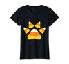 Scary Halloween Tees For Adults and Kids Halloween Candy Corn Paw Print T-Shirt for Animal Lovers T-Shirt - Black