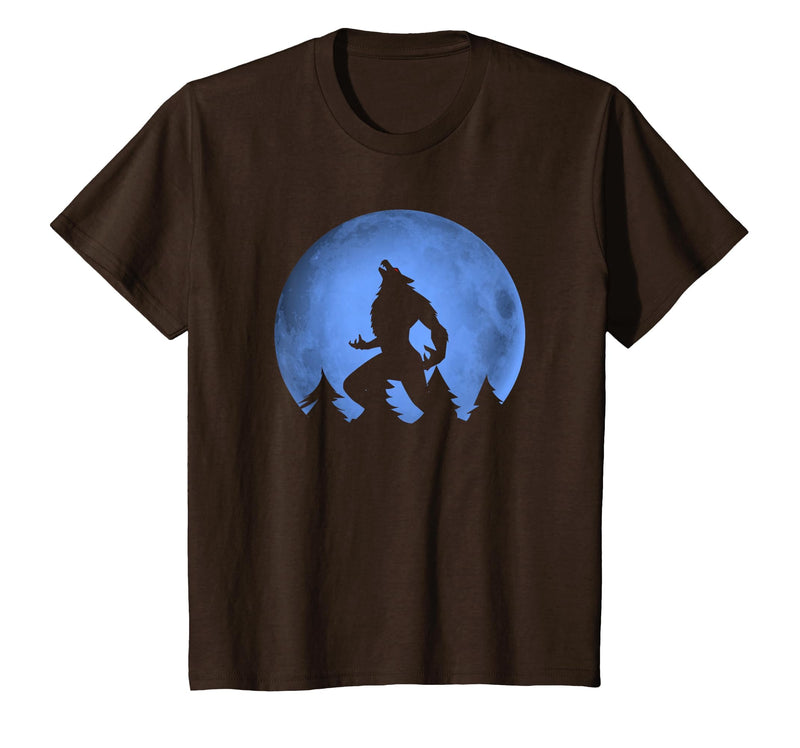 Ideas Halloween costume " Wolf moon " Wolf Halloween Costume Werewolf Blue Moon Scary for Men Boys T-Shirt - Brown
