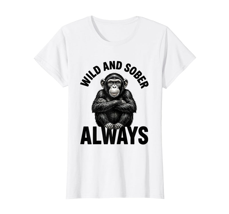 Mademark Wild and Sober Always Funny Monkey Design T-Shirt - Women - White
