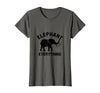 Mademark Elephant Everything Minimalist Animal Lover Design T-Shirt - Women - Asphalt Grey