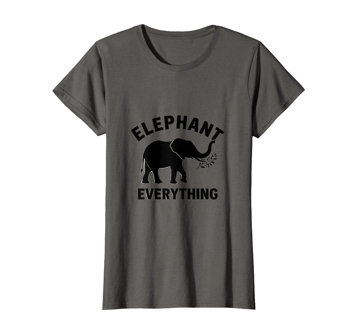 Mademark Elephant Everything Minimalist Animal Lover Design T-Shirt - Women - Asphalt Grey