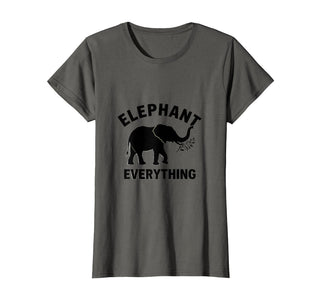 Mademark Elephant Everything Minimalist Animal Lover Design T-Shirt - Women - Asphalt Grey