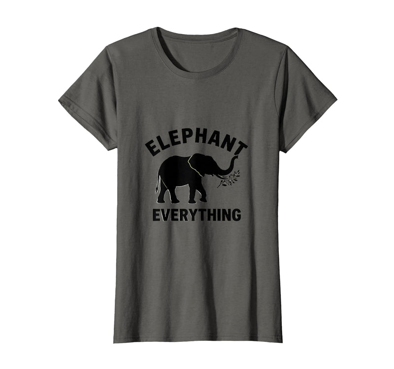 Mademark Elephant Everything Minimalist Animal Lover Design T-Shirt - Women - Asphalt Grey