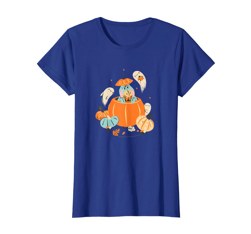 Disney Winnie The Pooh Halloween Cute Eeyore Pumpkin Patch T-Shirt - Royal Blue