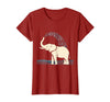 Mademark Elephant Spraying Water Raised Trunk Illustration T-Shirt - Women - Cranberry Red
