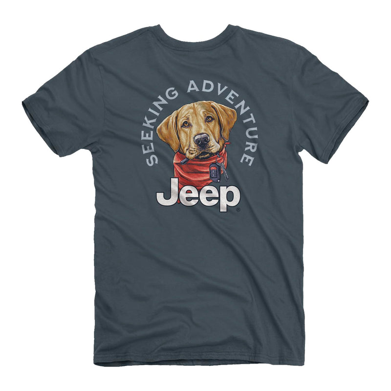 Jeep Adventure Dog Short Sleeve 4oz Tee - Officially Licensed - As Pictured