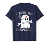 I Found This Humerus Funny Ghost Nurse Halloween T-Shirt - Navy Blue