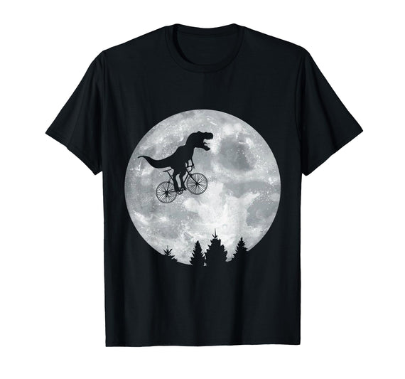 Check out my other Dinosaur T-shirts Dino Trex Riding Moon Bike Halloween Lunar Cycling T-Shirt - Black