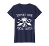 Support Your Local Coven Halloween tee Support Your Local Coven Halloween Coven Witch T-Shirt - Navy Blue