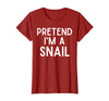 Snail Costume Party Lazy Snail Halloween Costume Pretend I'm A Snail Costume Party Funny Halloween Snail T-Shirt - Cranberry