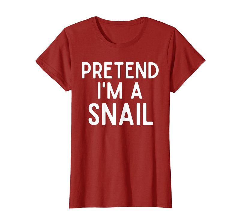 Snail Costume Party Lazy Snail Halloween Costume Pretend I'm A Snail Costume Party Funny Halloween Snail T-Shirt - Cranberry