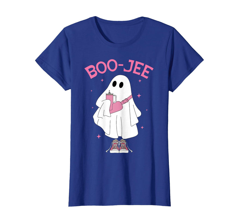 Spooky Season Ghost Halloween Boujee Boo-Jee Boo-JEE Spooky Season Ghost Pink Halloween Pumpkin Boujee T-Shirt - Royal Blue