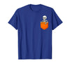 Halloween Spooky Funny Design Skeleton in Pocket Halloween Spooky Funny Skull Costume T-Shirt - Royal Blue