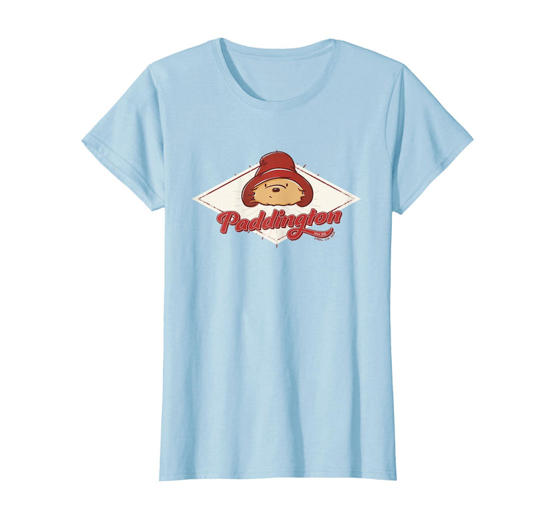 Paddington Bear Classic Retro Diamond T-Shirt - Baby Blue