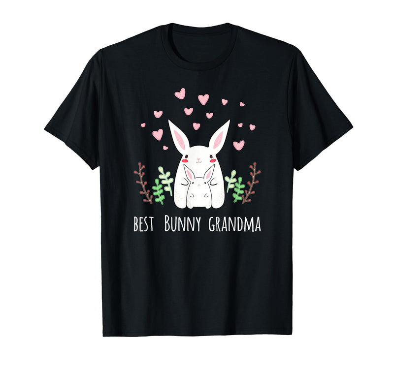 Cute Bunny Grandma Rabbit Grandmother T-Shirt in Black