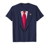 USA Trump Suit T-shirt Easy Halloween Costume USA President Trump Suit Easy Halloween Costume T-Shirt - Navy Blue