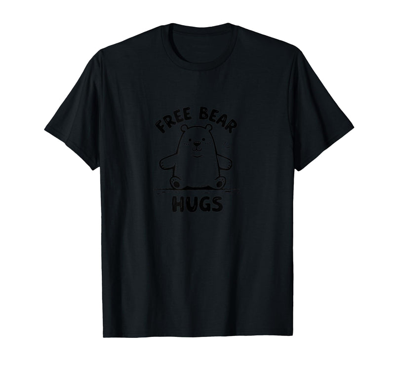 Mademark Free Bear Hugs: Cute Cartoon Animal Lover Gift T-Shirt - Black