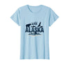 Mademark Wild Alaska Adventure: Bear, Fish, Eagle Mountain Scene T-Shirt - Baby Blue