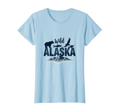 Wild Alaska Adventure: Bear, Fish, Eagle Mountain Scene T-Shirt