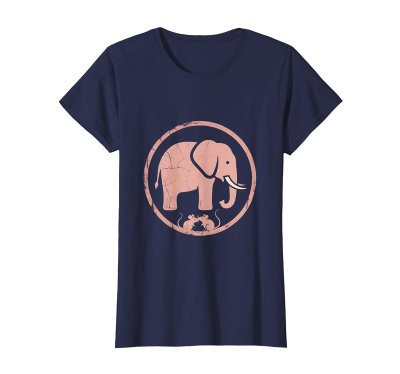 Mademark Be Kind Elephant and Mouse Gentle Touch Design T-Shirt - Women - Navy Blue