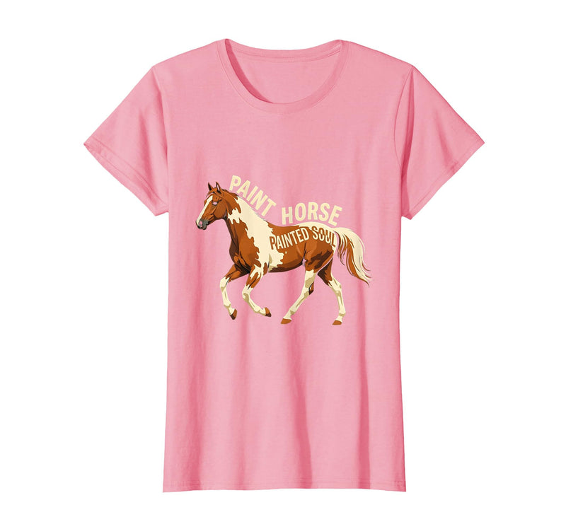 Mademark Paint Horse Painted Soul Equestrian Design T-Shirt - Pink