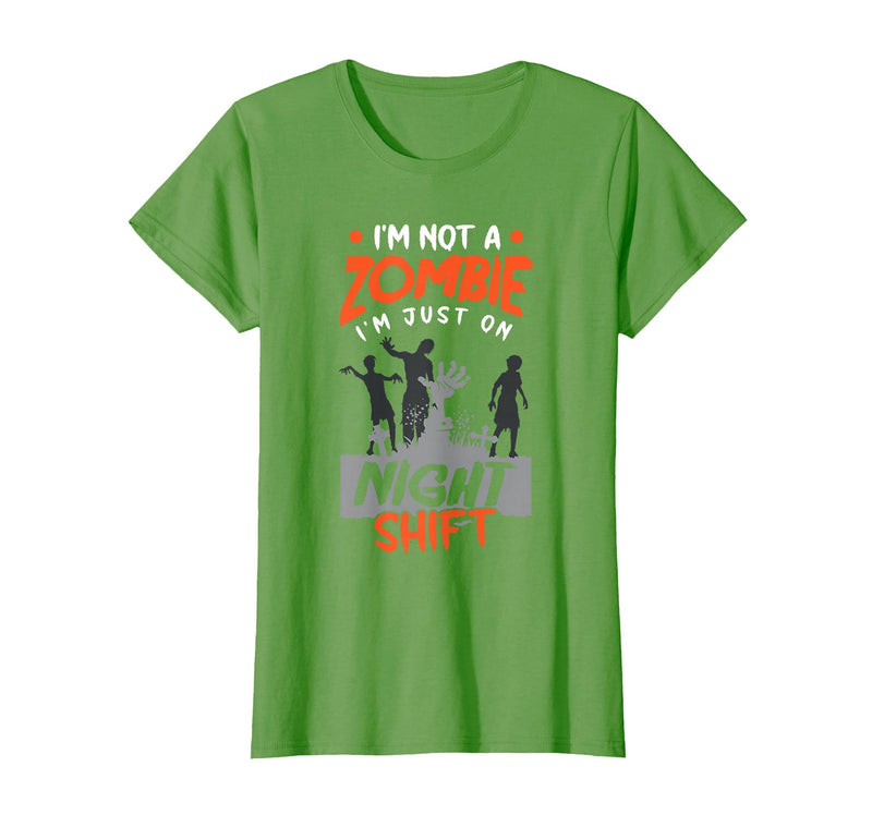 The Shift Worker - Night Shift Worker Design Night Shift Worker Halloween Funny Pun T-Shirt - Grass Green