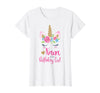 Unicorn Birthday Girl Family Shirts Unicorn Nana of The Birthday Girl Shirt Matching Party Tee T-Shirt - White