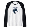 Mademark Horse Girl For Life Equestrian Passion Horseshoe Luck Raglan Baseball Tee - Black/White