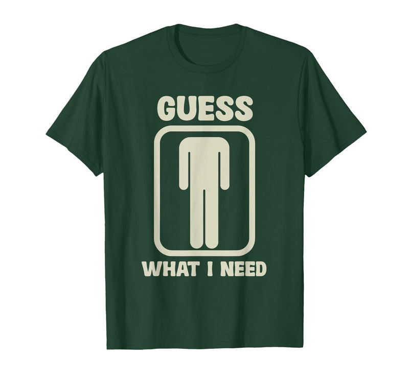 Humor Head Halloween Party Fun Guess What I Need Head Graphic T-Shirt - Dark Green