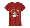 Mademark Built Like a Shark Bold Women's Graphic Design T-Shirt - Cranberry Red