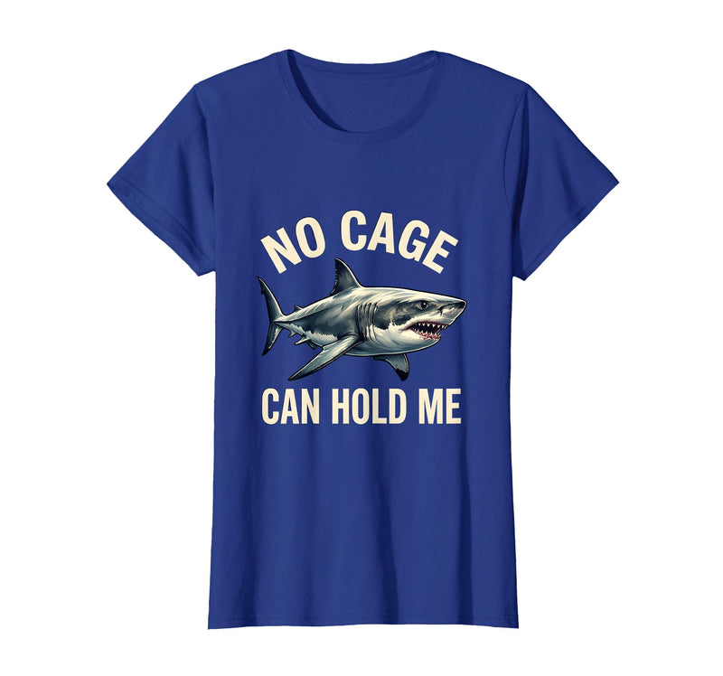 Mademark No Cage Can Hold Me Wild Shark Men Design T-Shirt - Royal Blue
