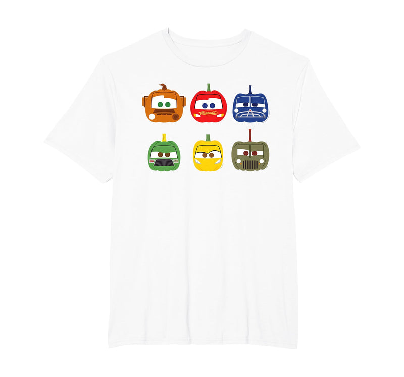 Disney Pixar Disney and Pixar's Cars Halloween Pumpkin Grid T-Shirt - White