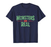 Monster Truth Wear Monsters are Real Horror Spooky Scary Halloween T-Shirt - Navy Blue
