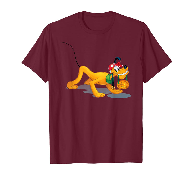 Disney Pluto - Halloween Pirate Trick Or Treat T-Shirt - Burgundy