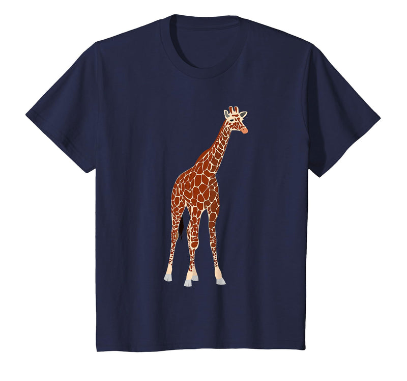 Cute Kidz Giraffe Kids Tee Shirt - Boys & Girls Age 3-12 T-Shirt - Navy Blue