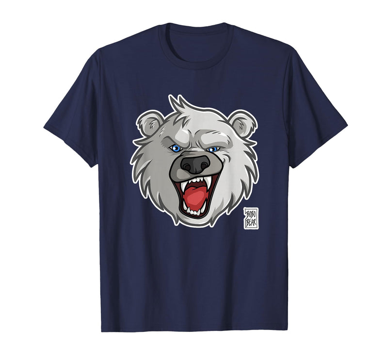 Bobo Bear Bobo Likes to Growl - Polar Bear T-Shirt - Navy Blue