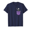 Halloween Shirts Skeleton Costume Men Women Kids Skeleton Pocket Halloween Costume Funny Skull Character T-Shirt - Navy Blue