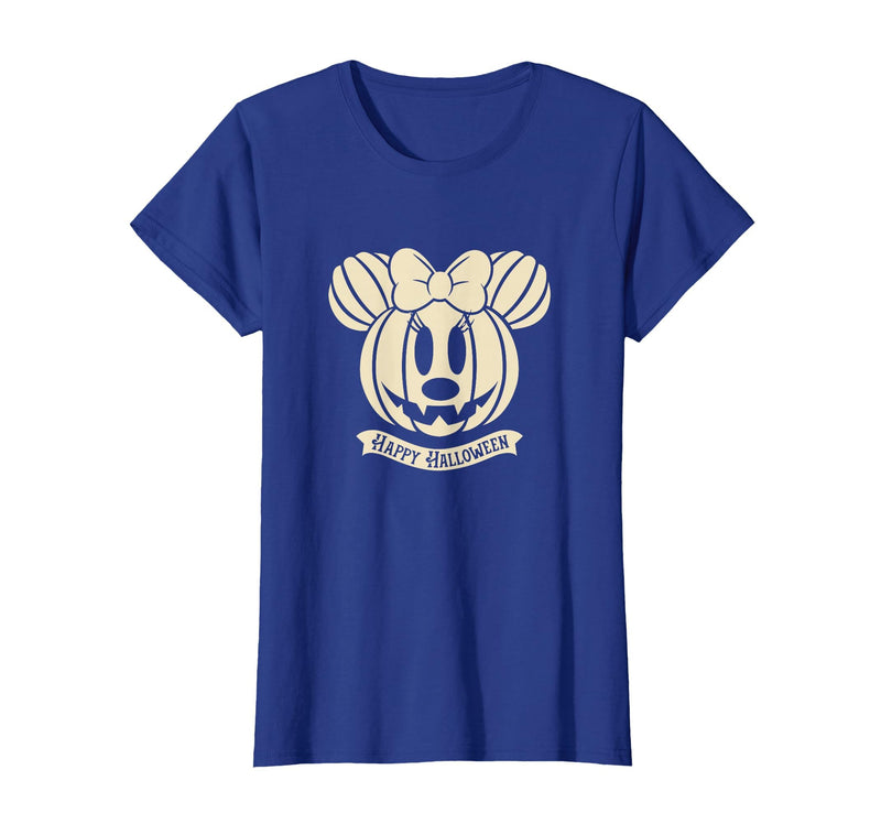 Disney Minnie Mouse Pumpkin Happy Halloween T-Shirt - Royal Blue
